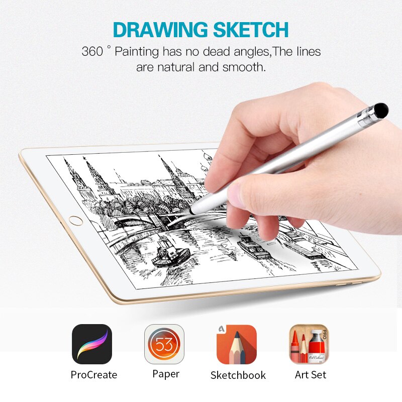 14cm Universal Pencil Double Dual Silicon Head Touch Capacitive Screen Stylus Caneta Capacitiva Pen For Ipad Tablet Smartphone. 