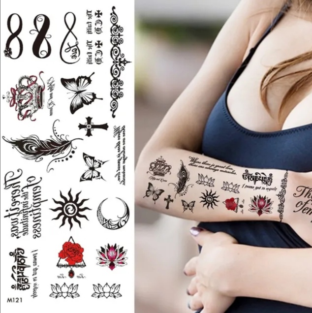 Waterproof Temporary Tattoos Card Ladies And Gents Tattoo Stickers For Girls And Boys. 