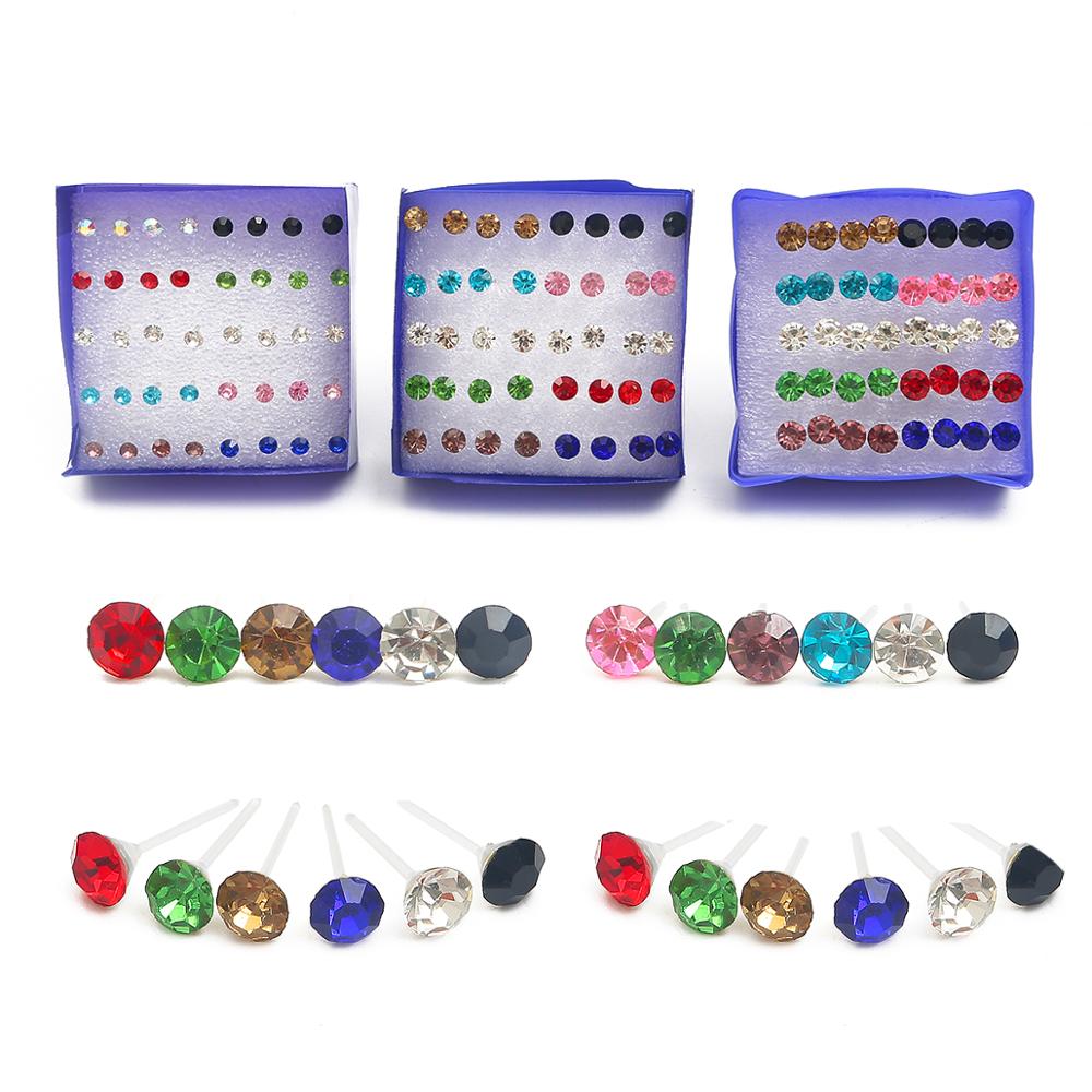 colored crystal stud earrings