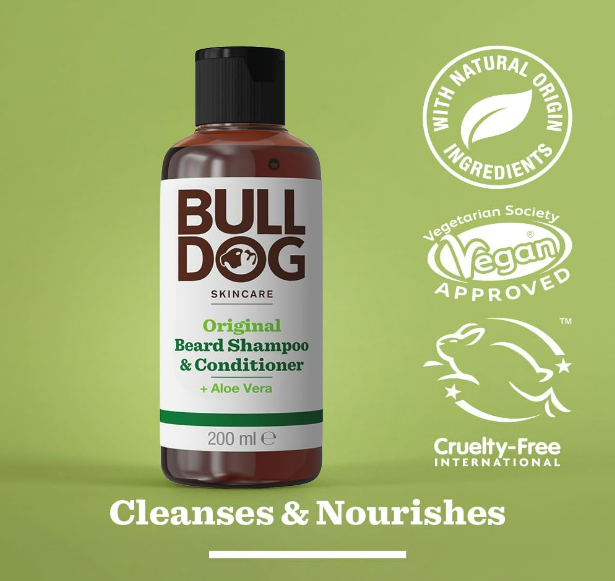 Bulldog Mens Skincare and Grooming Original 2-in-1 Beard Shampoo and Conditioner - 200ml. 