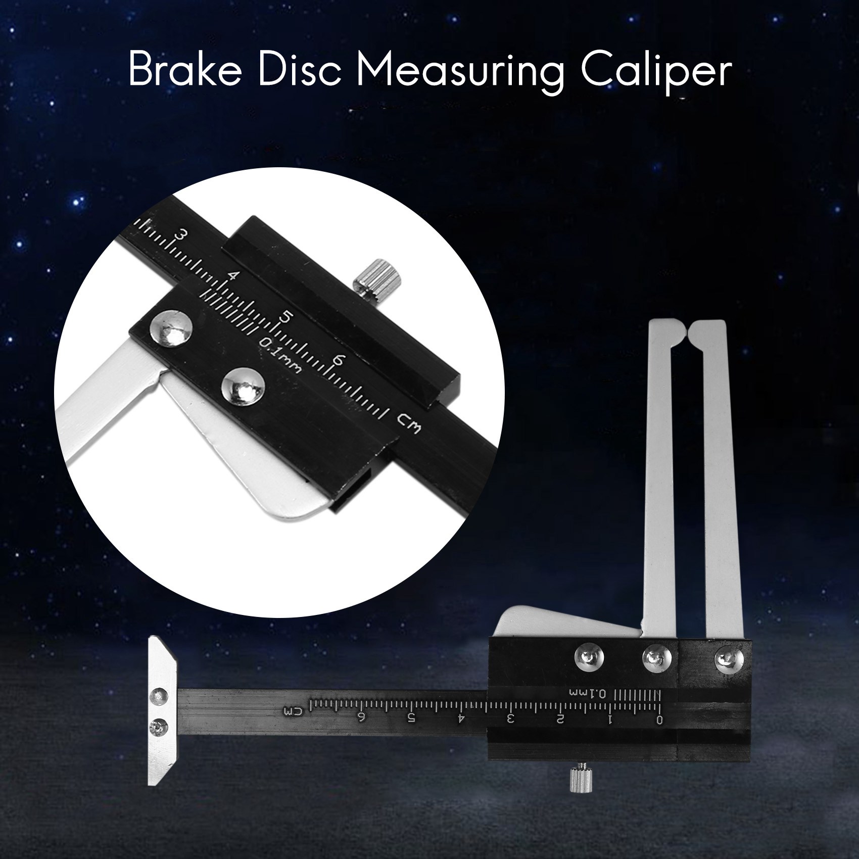 Disc Brake Rotor Caliper 0-60mm Gauge Gage Micrometer Measuring Tool. 