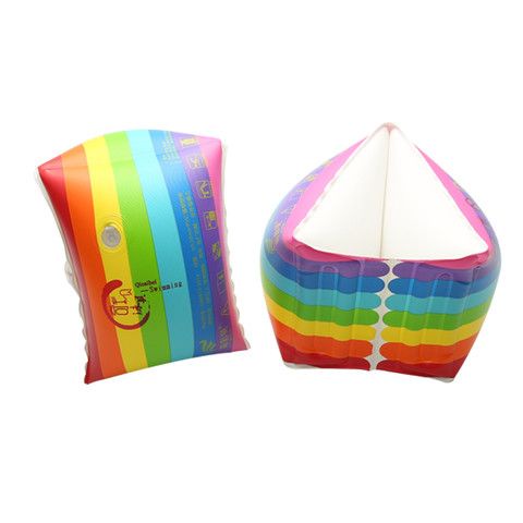 Thickened Swimming Ring Equipment Float Double Airbag Long White Silk Sleeves Rainbow Water Wing Swimming Arm Circle Beginner. 