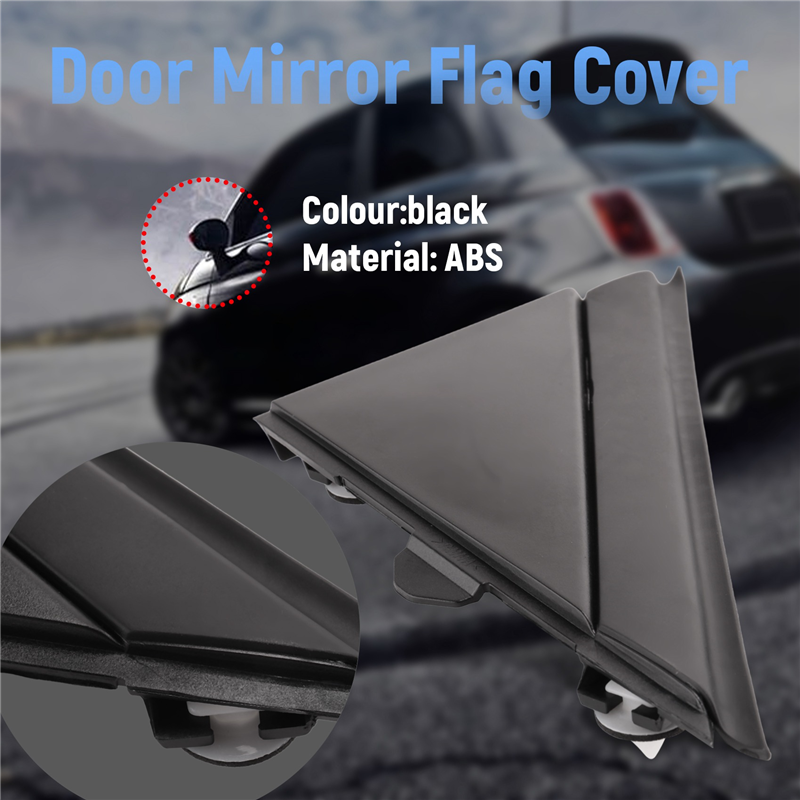Car Left & Right Door Mirror Flag Cover Molding Triangle Cover. 