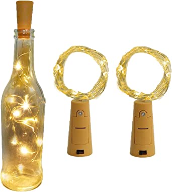 Bottle Lights with Cork,2M 20 LED Copper Wire Battery Operated Wine Bottle Fairy Light for Gift DIY LED String Lights for Indoor Bedrooms Birthday Wedding Halloween Christmas Decoration. 
