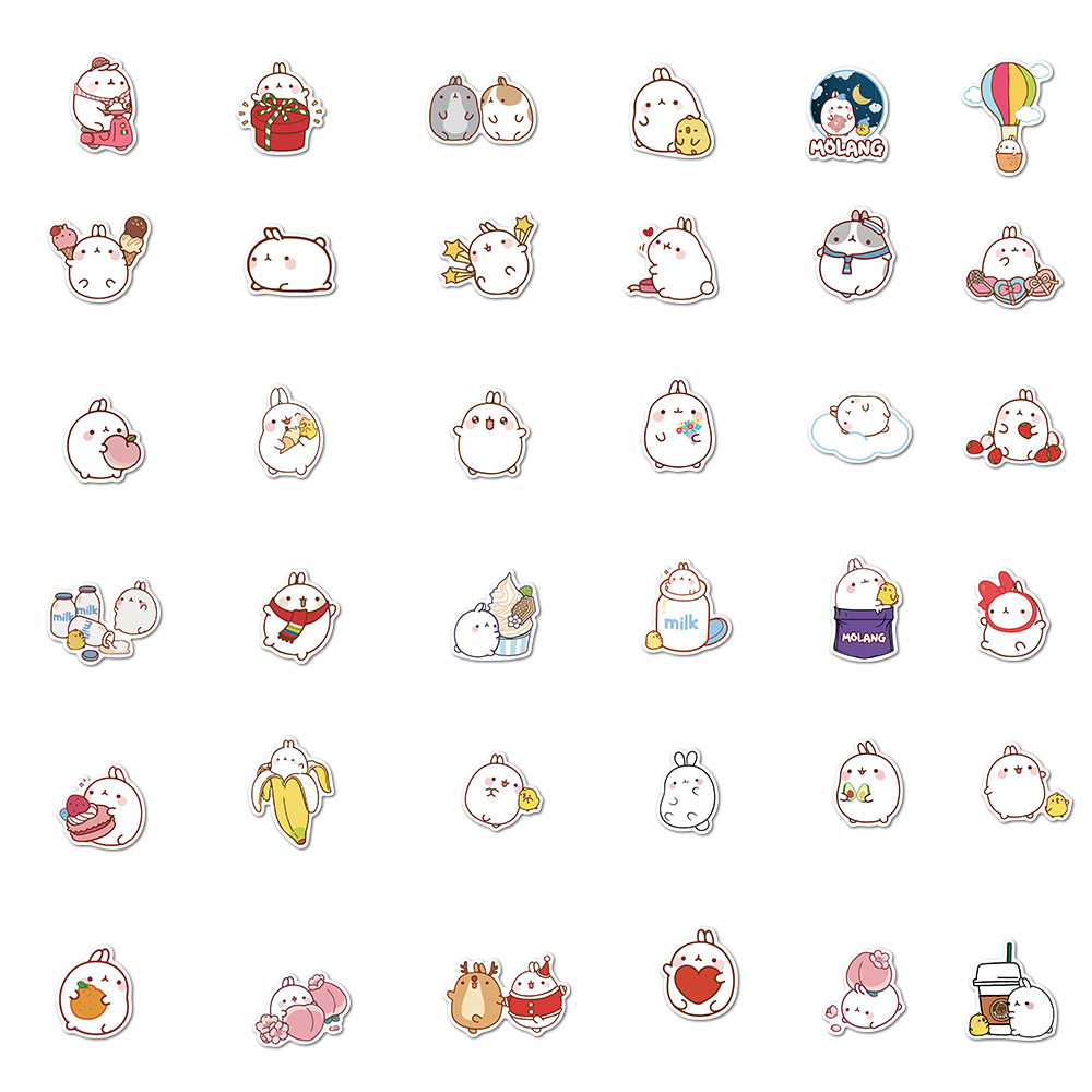 20/40pcs Molang Stickers White Rabbit Hare Stickers for Laptop Scrapbook Journal Kids Girls Boys Stickers. 