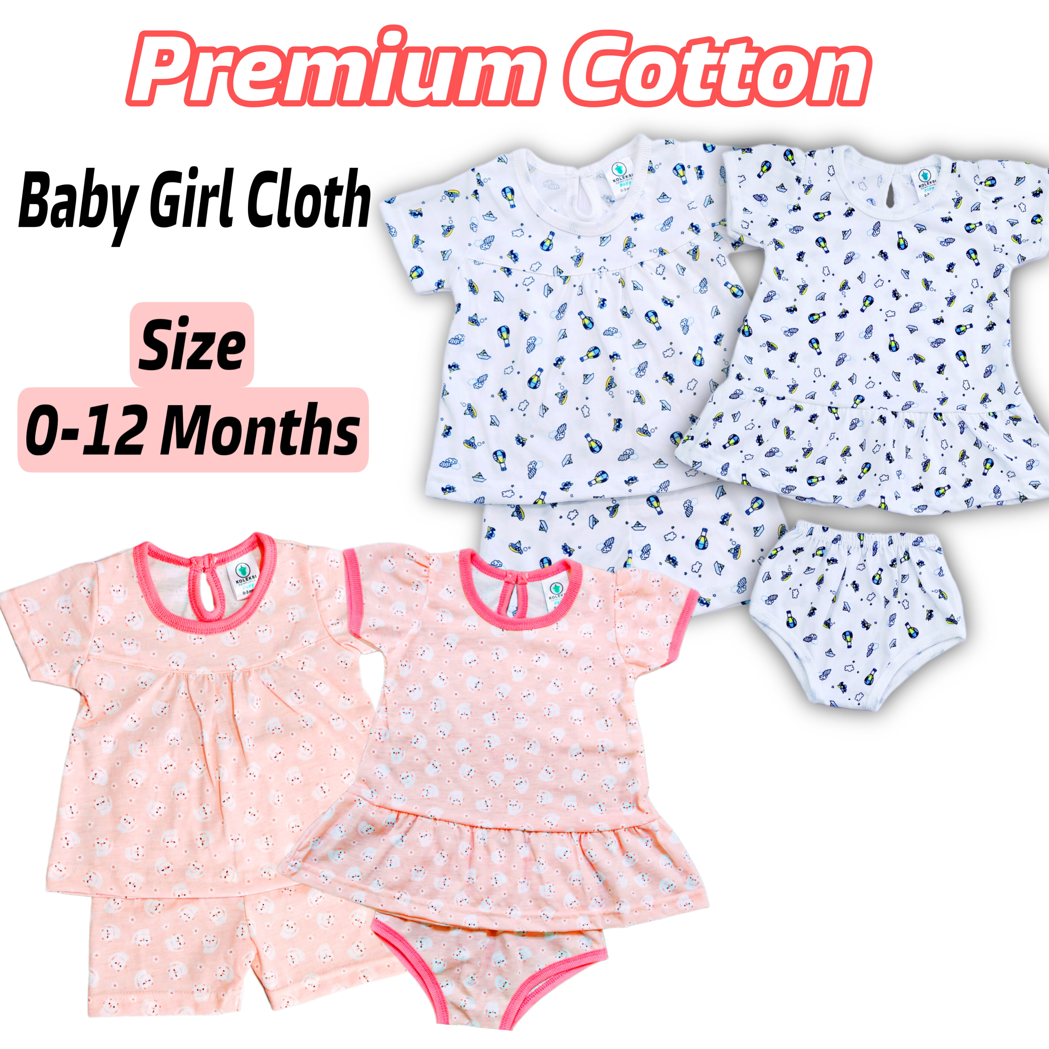 NCH Newborn Baby Girl Cloth Dresses 1 Years Baju Baby Girl Gaun Baju Jalan2 Bayi Perempuan