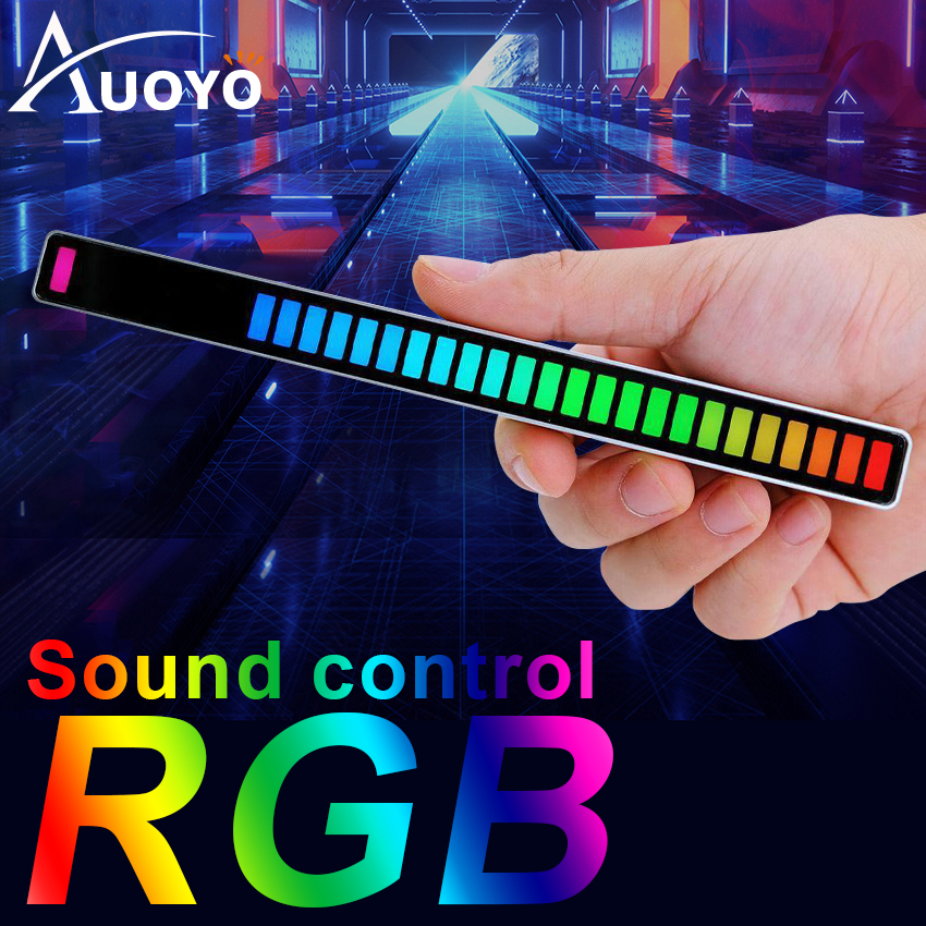 Auoyo RGB Pickup Light Car Mounted Music Spectrum Light Voice Control Rhythm Light Car Ambience Light Desktop Light Net Red Light Creative Music Spectrum Rhythm Lamp