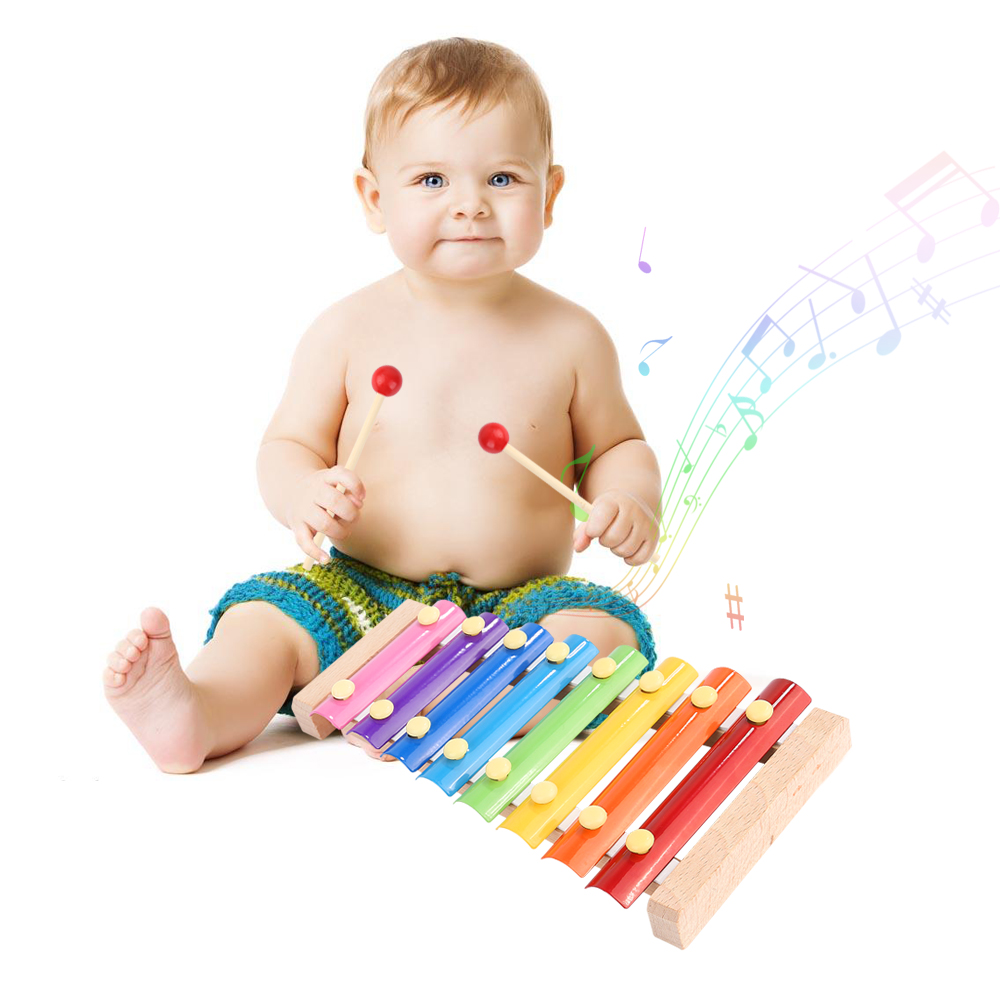 Wooden Xylophone Musical Toy with 8 Notes for Kids. 