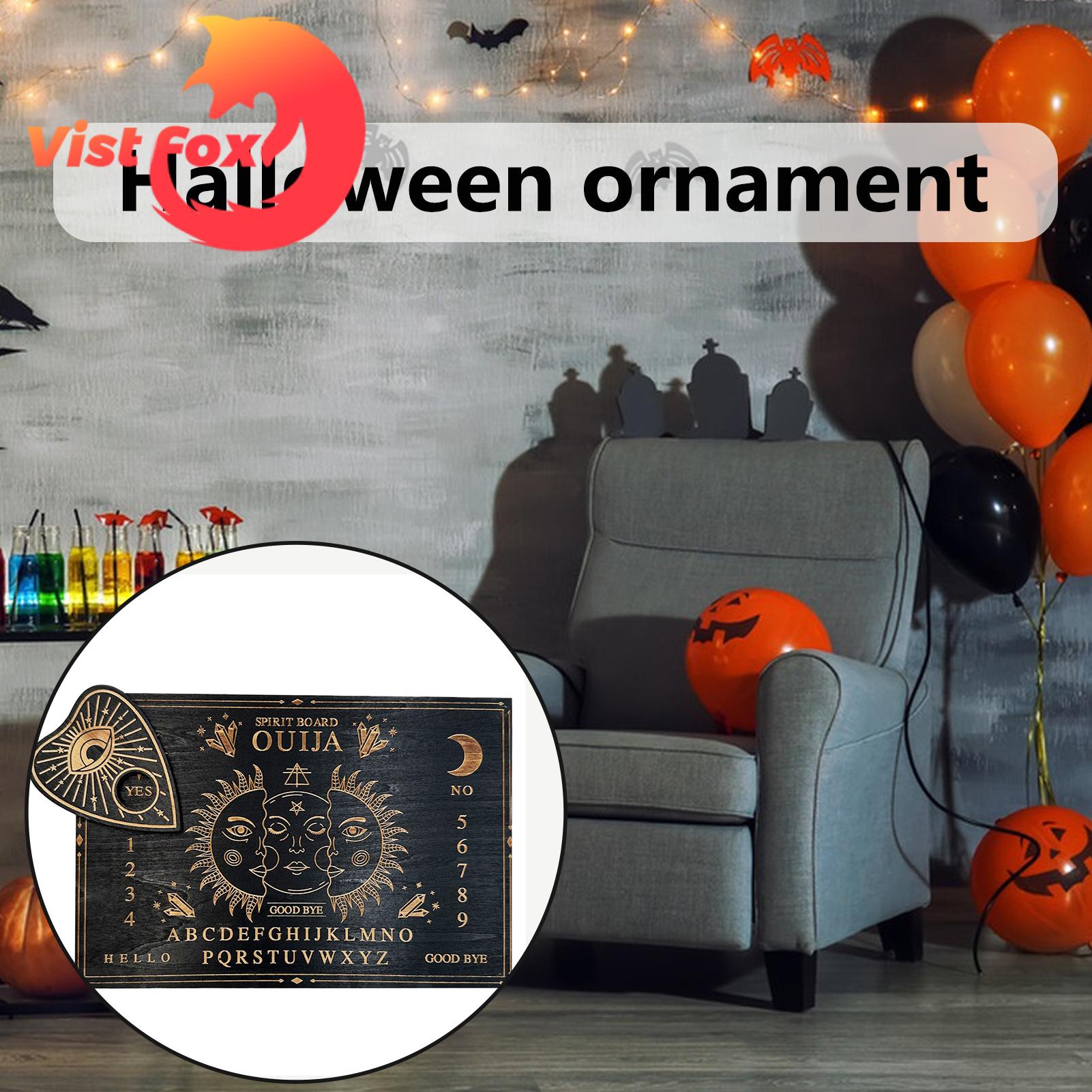 Wood Surface Ouija Board Spooky Halloween Spirit Game Board Perfect Festival Decoration Halloween Ouija Board
