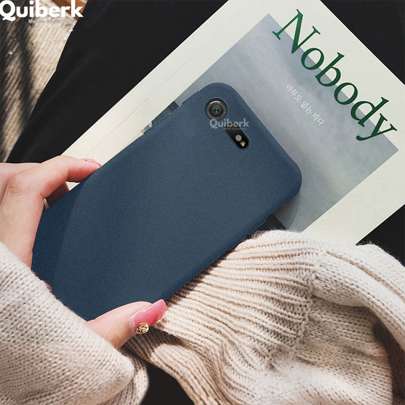 Quiberk for Sony Xperia XZ1 Compact Shockproof Anti-Slip Soft TPU Sandstone Matte Back Case Cover