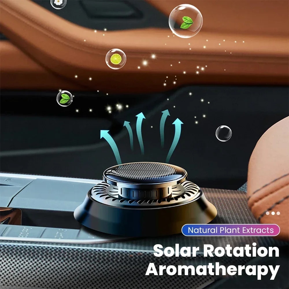 Car Air Freshener Solar Auto Rotation Portable Vehicle Solid Aromatherapy Car Diffusers Cars Parfum Car Interior Decoration. 