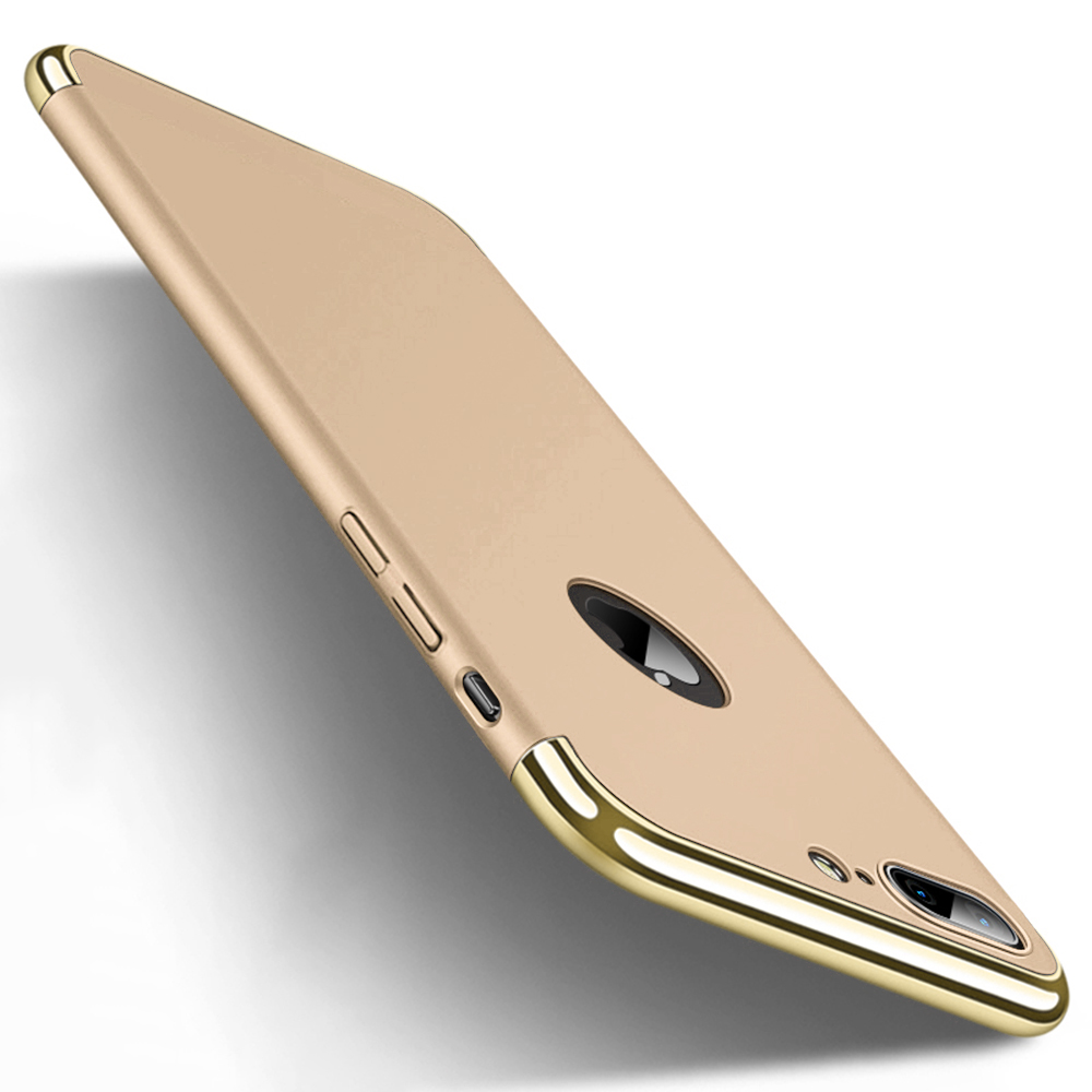For Apple iPhone 7 Plus 3 in 1 Combination Hard Case Coated Anti-Fingerprint Non Slip Matte Surface Electroplate Frame Cover. 
