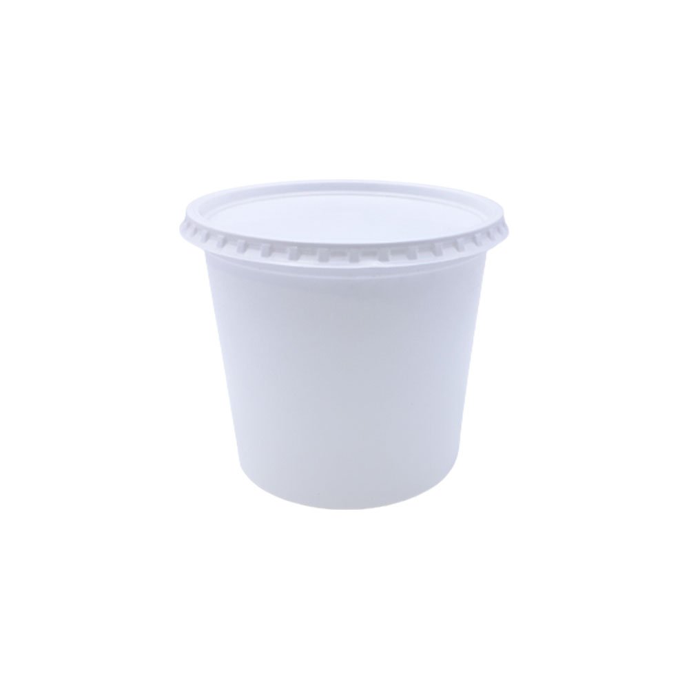 10/25/50 Curry Cup Plastic Container 1l Plastic Dessert Container with Lid 50 Pcs Soup Cup 1 liter White