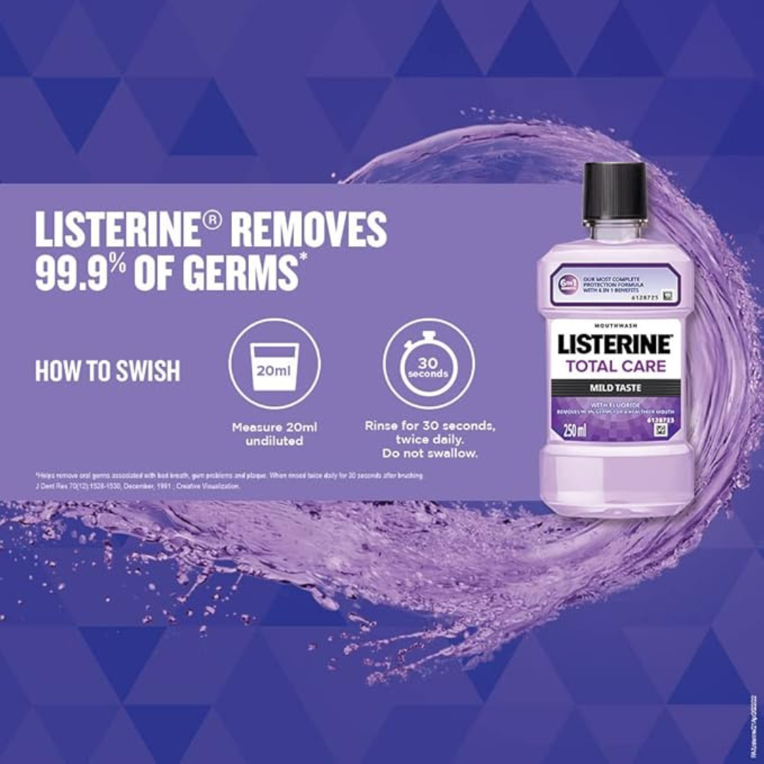 Listerine Total Care Mouthwash Mid Taste - 250ml 500ml. 