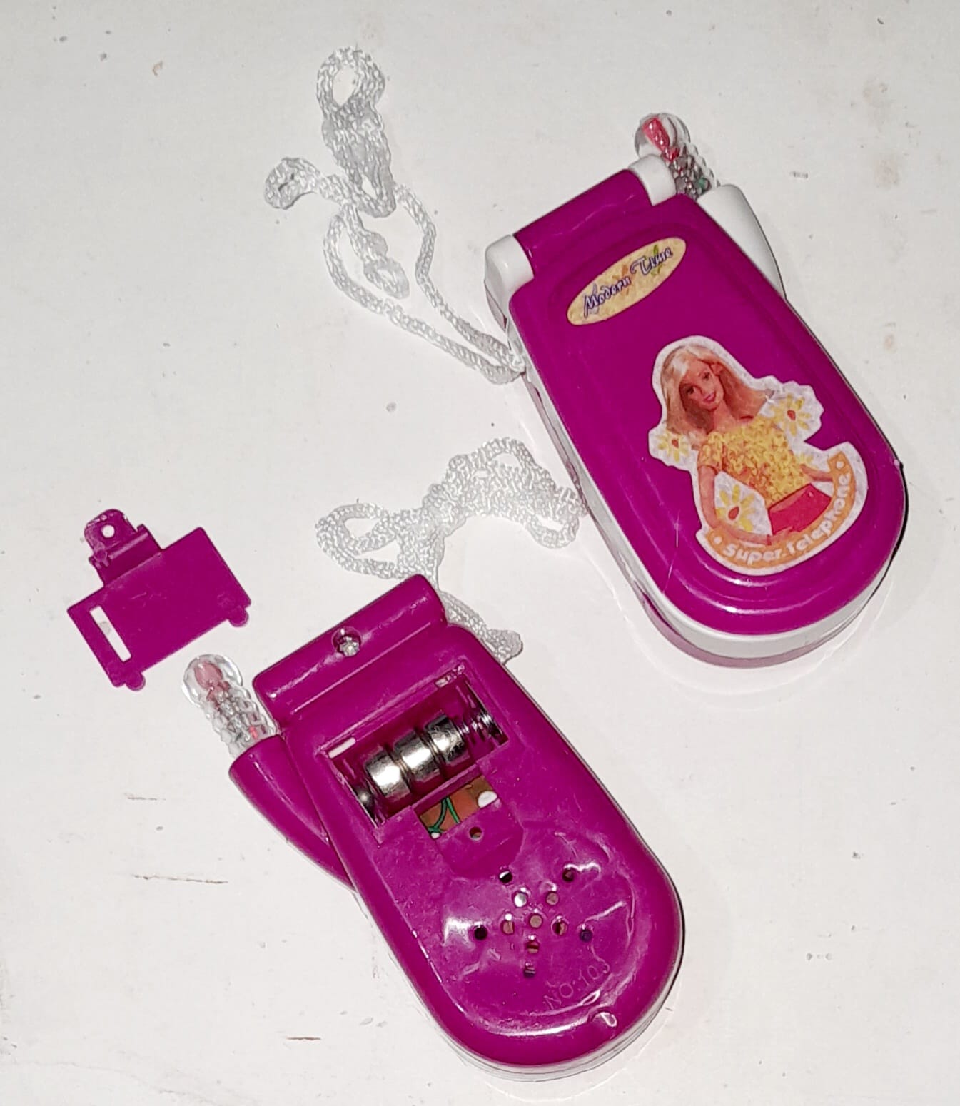 Happy girl mobile phone for kids . 