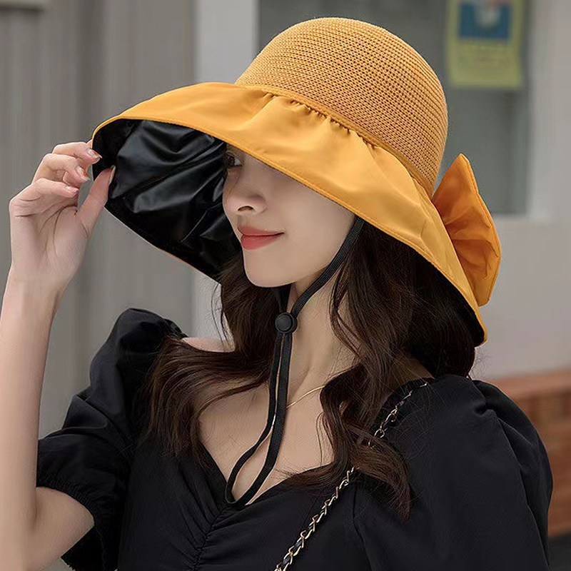 Spring Summer Hat For Women Big Wide Brim Women Bucket Hat Solid Color Foldable UV Protection Outdoor Beach Panama Cap Sun Hats Jessica. 