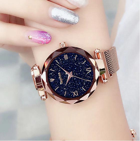 Luxury Women Watches Magnetic Starry Sky Female Clock Quartz Wristwatch Fashion Ladies Wrist Watch Daraz.lk