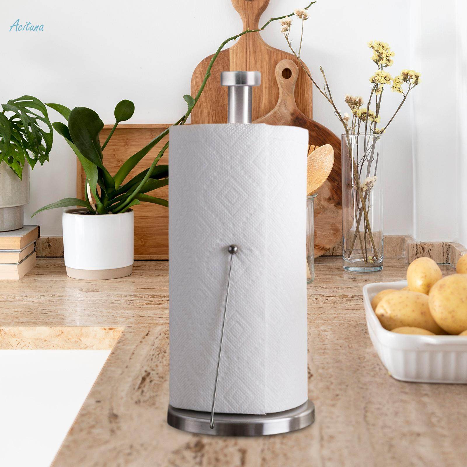 Kitchen Towel Holder, Paper Towel Dispenser, Paper Tissue Napkin Holder Standing Paper Towel Holder, for Bar Dresser Bedroom NightStand Home. 