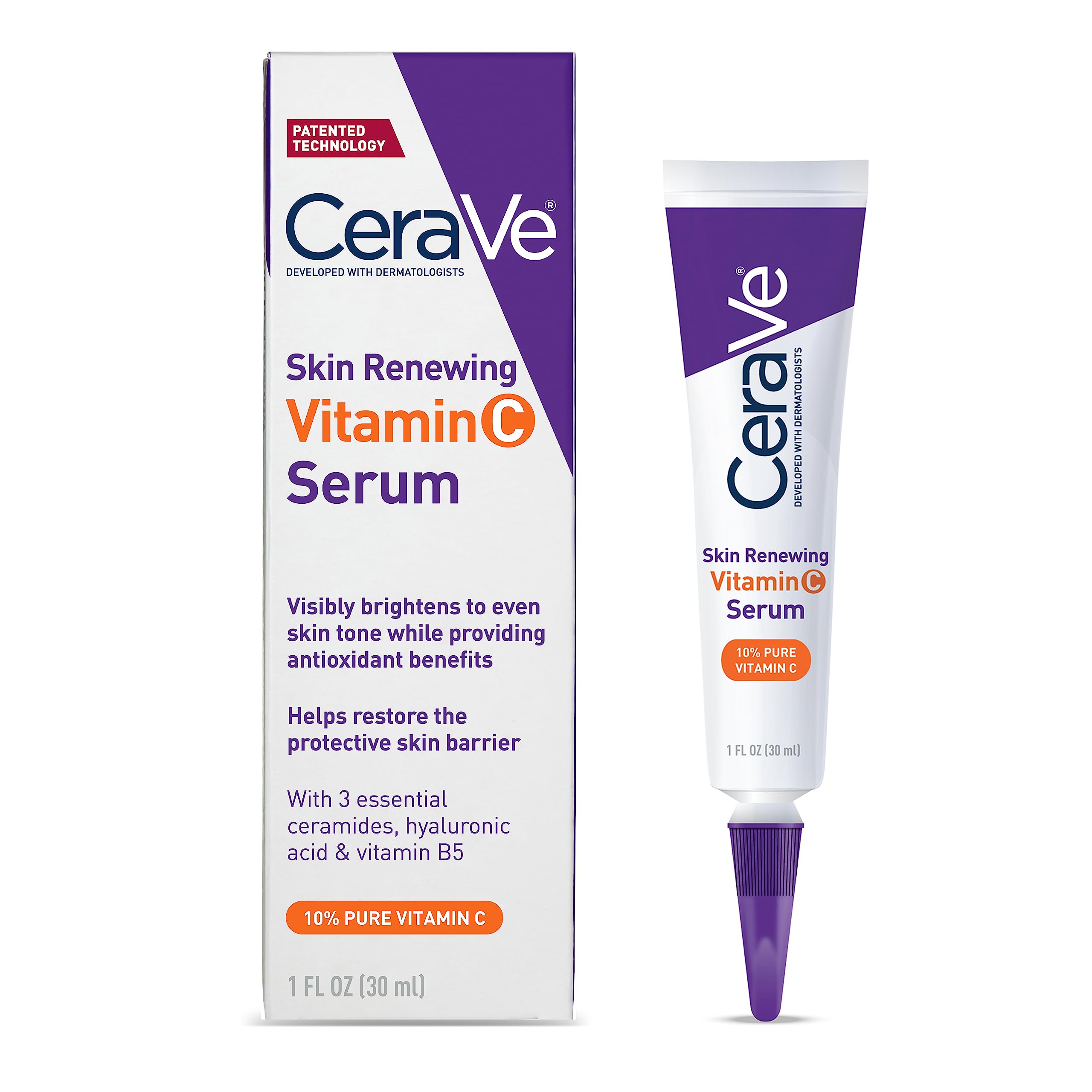 CeraVe Vitamin C Serum with Hyaluronic Acid Skin Brightening Serum