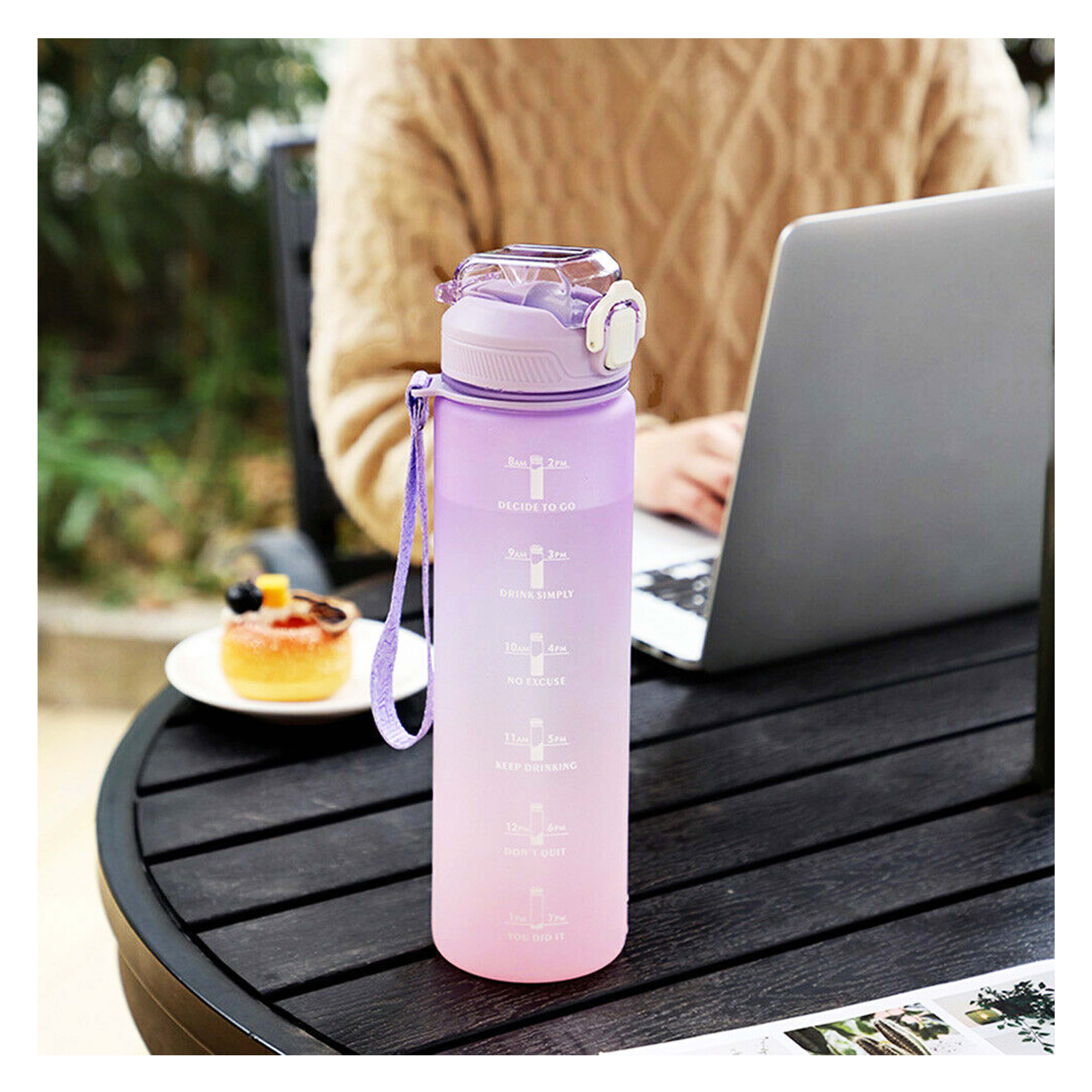 Sports Water Bottle With Straw, 750 ml, With Filter Time Marking And Leakproof Pack of 1 pcs. 