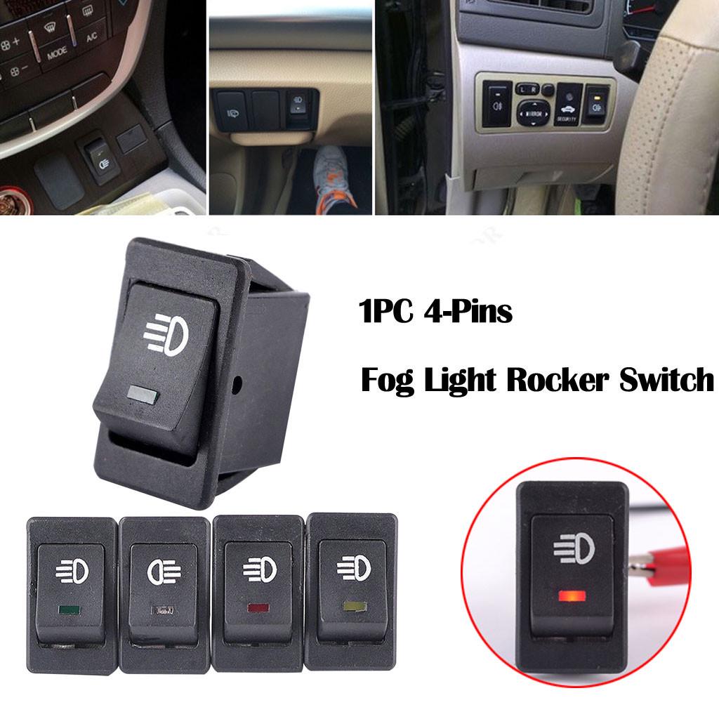 Peggybuy 12V 35A 4 Pin Fog Light Rocker Switch with LED for Car Truck Dash  (Green) 
