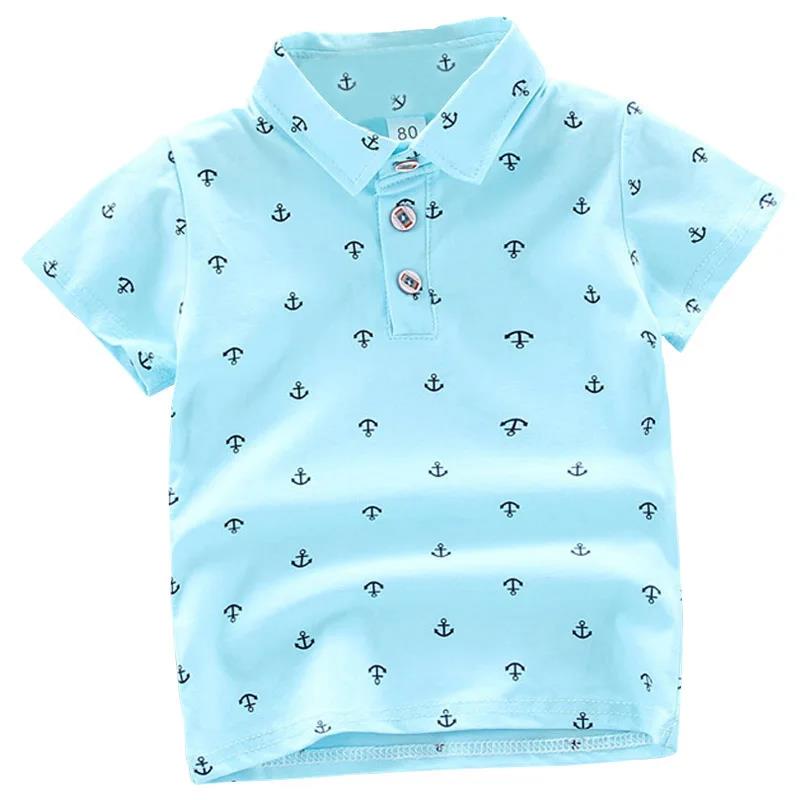 Direct Sale Cotton Shirt Top 2024 Summer New Baby Kids Boys Fashion Breathable Print Short Sleeve Lapels. 