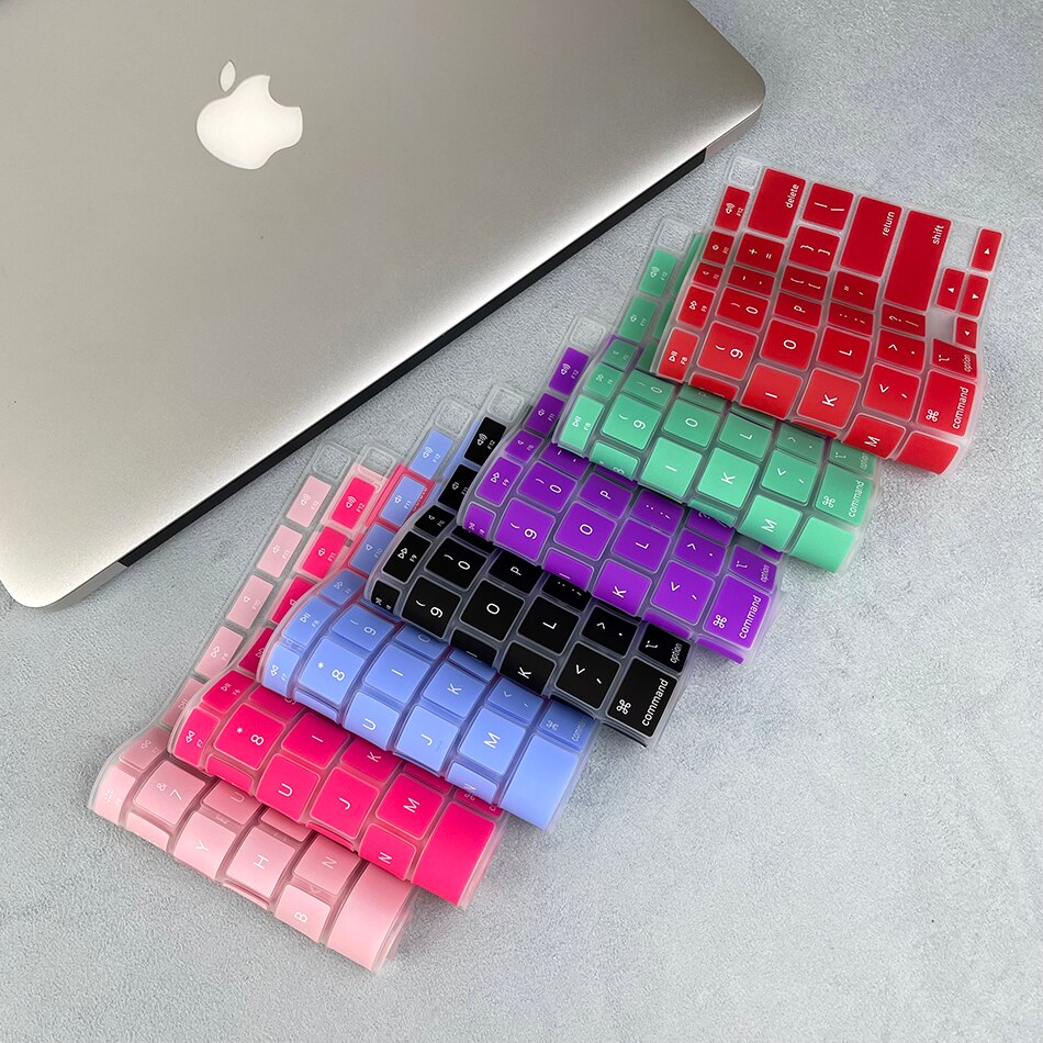 (Order message color) EU -Enter Laptop Keyboard Cover For Macbook Air 13 M1 chip A2337 A2179 Silicone Color waterproof Keyboard protective film Case. 