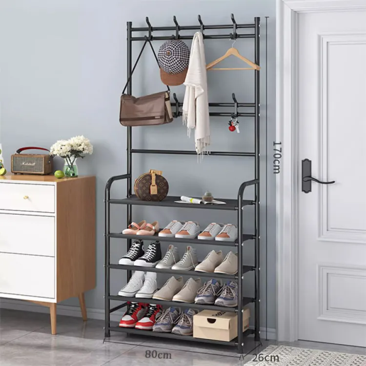 Multi functional Shoe Rack Organizer Simple Floor Coat Rack Shoe Hat Rack