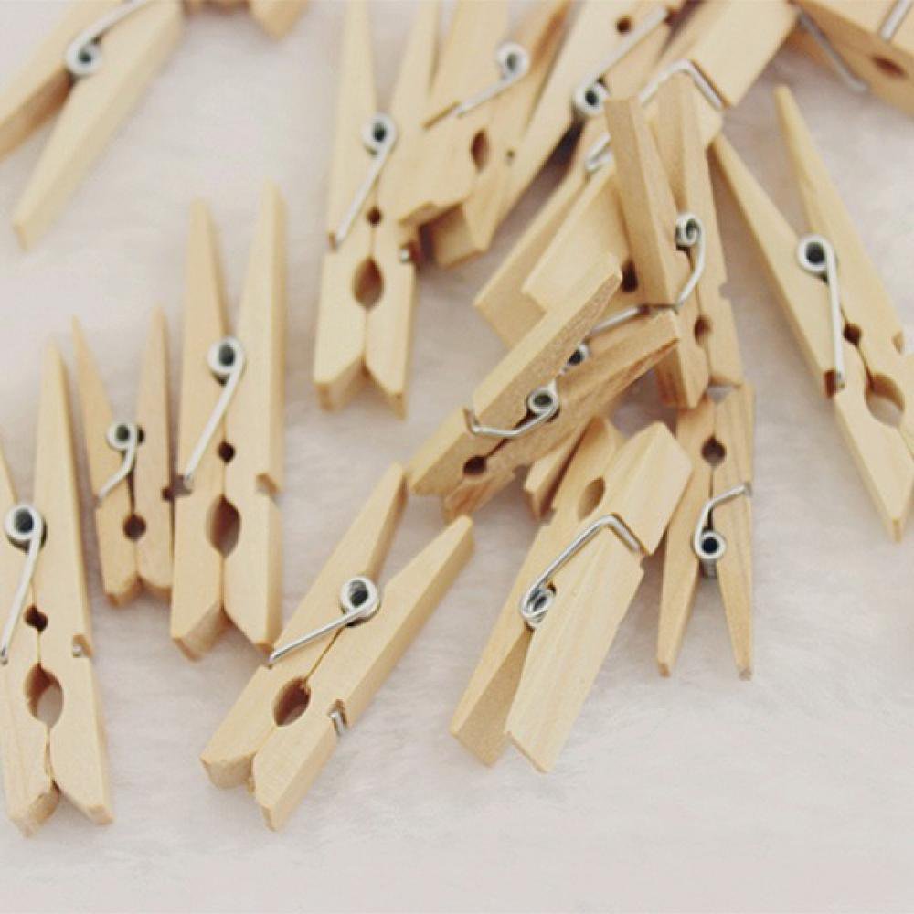 Clothes Pins, Bamboo Wooden Clothespins Wood Clips, Small Close Pins Clothing Pins Clothes Pegs for Photos Crafts Pictures Baby Hanging Clothes Clothesline Laundry Clip, 20Pcs Pack. 