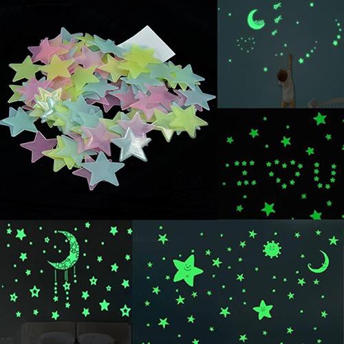Wall Decorations With Double Tapes 30pc Radium Stars Wall Stickers