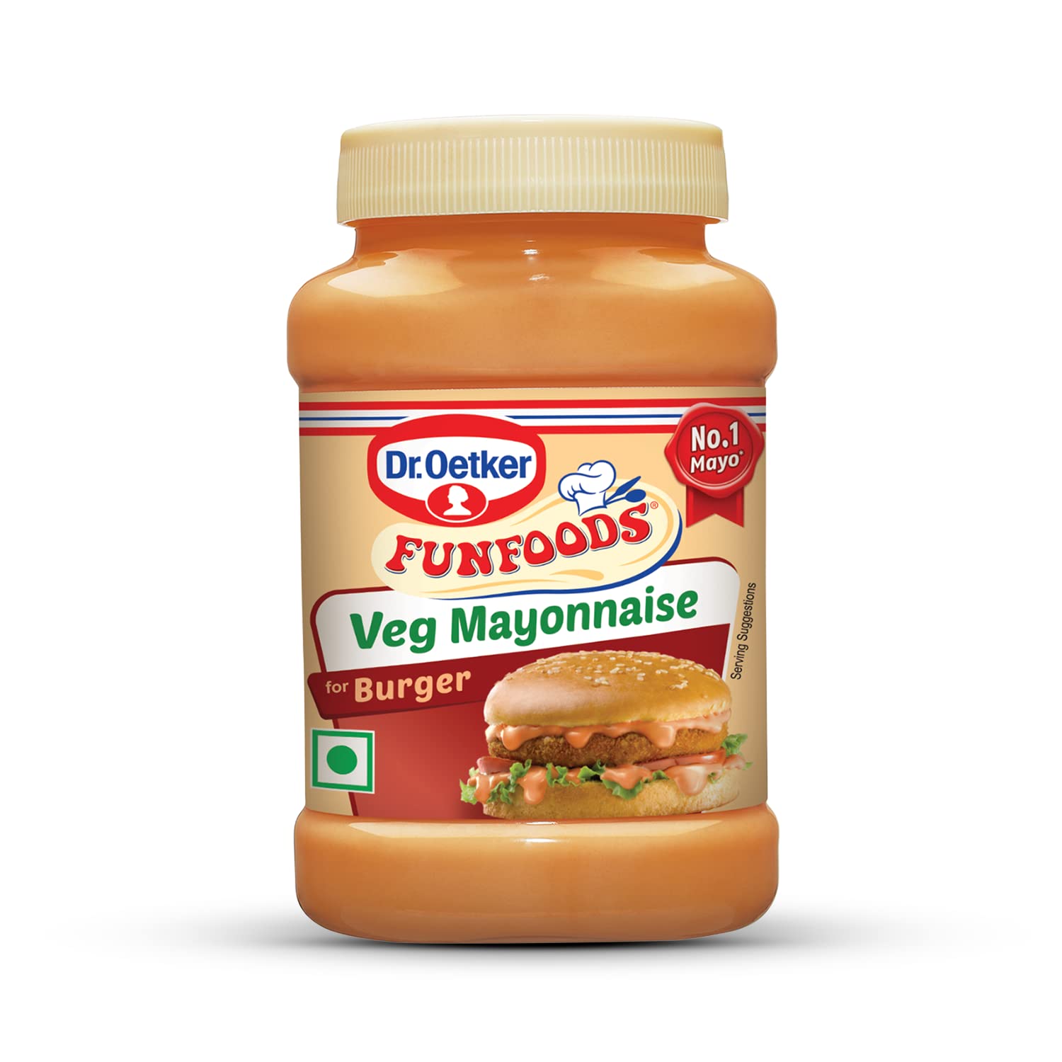 Dr. Oetker FunFoods Burger Mayonnaise | 100% Veg Mayonnaise | Extra Creamy mayonnaise | Mayonnaise for Sandwich, Burger, Wraps | Made with 38% Tomatoes | Trans Fat Free | 250g (FROM INDIA) SAM