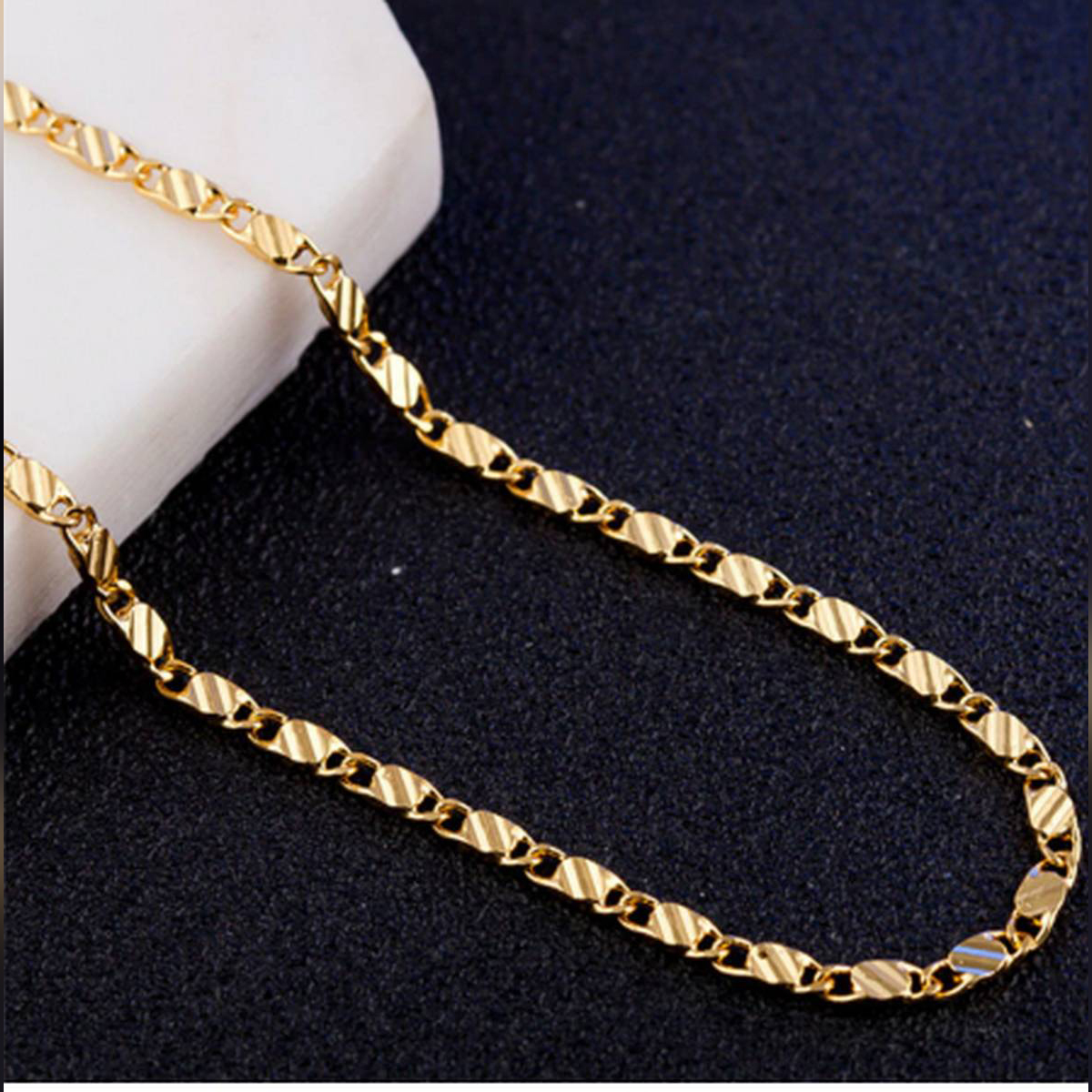 18K Gold Plated necklace Unisex Flat 