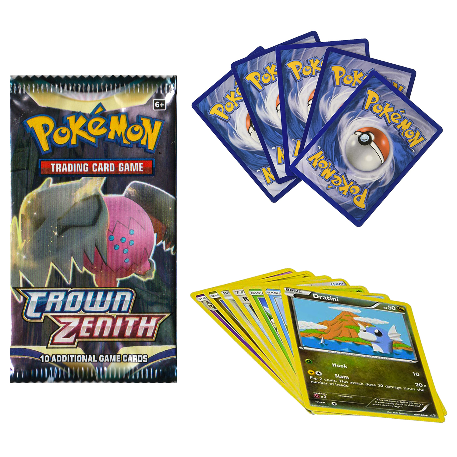 9pcs Pokemon Cards Pack (Sword & Shield:Crown Zenith) (A Grade) (1 Pack). 