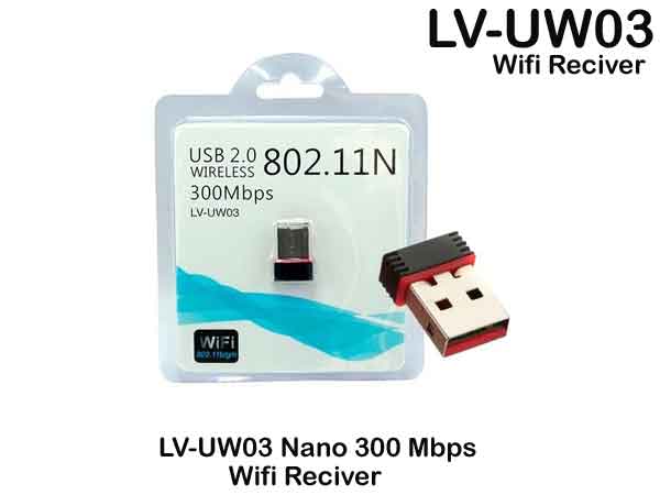 LV-UW03 USB 2.0 Wireless Adapter 802.11N (Black). 
