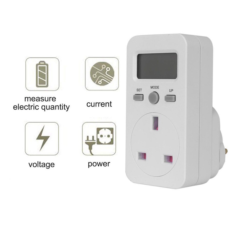 Digital Power Meter Plug-In Socket Electric Wattmeter Energy Monitor Uk Plug. 