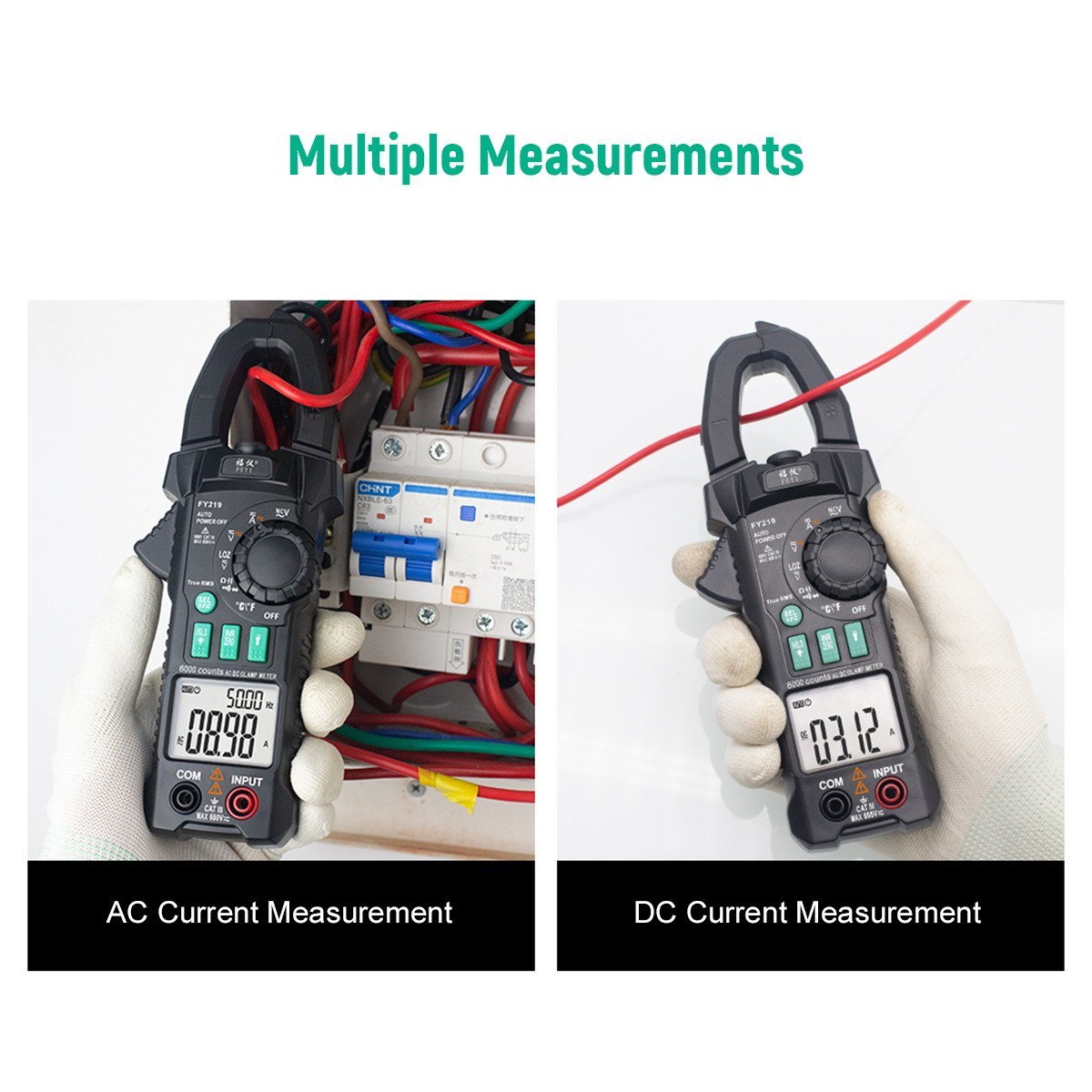Generic FUYI AC DC Inrush Current Clamp Meter 6000 Count Automatic