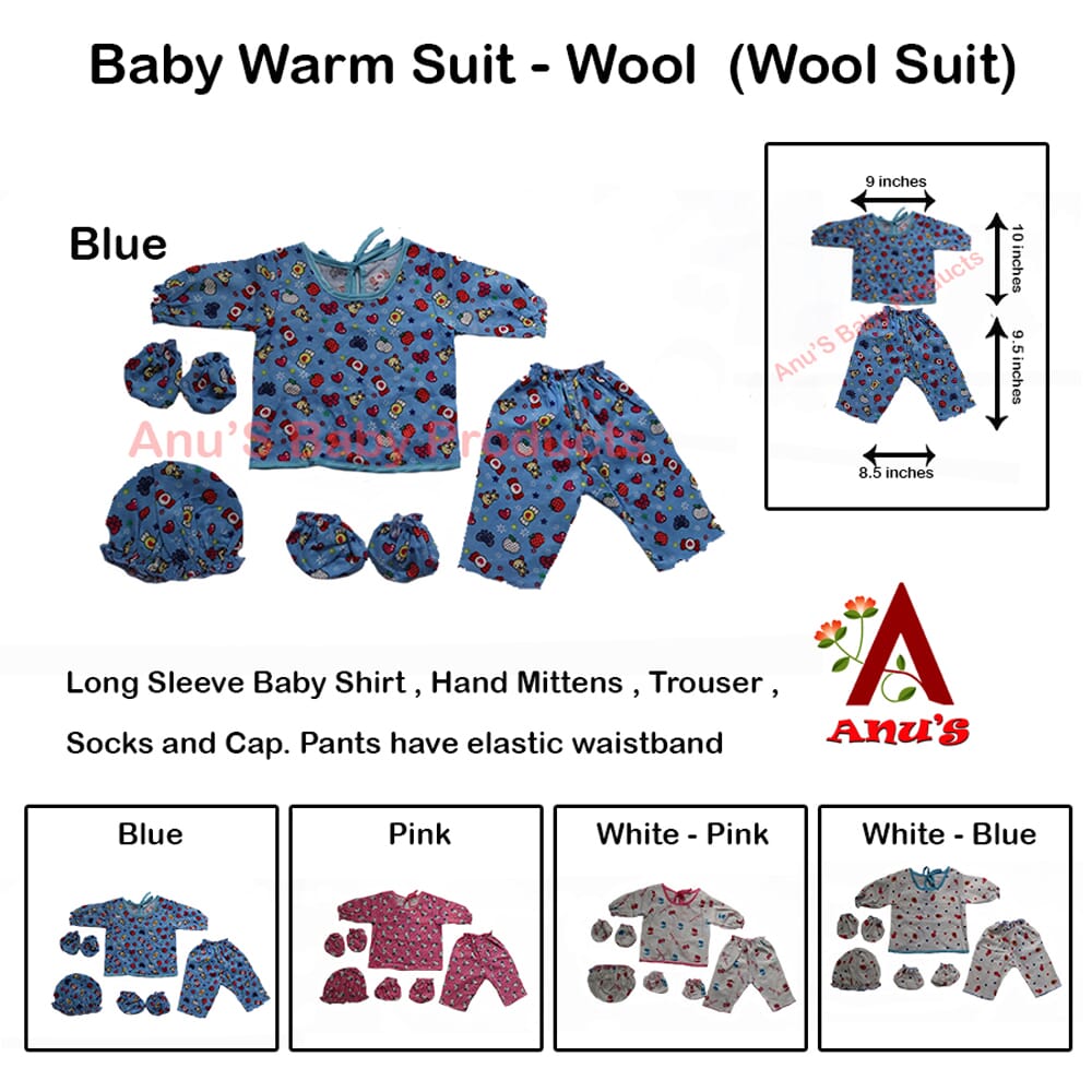 Baby Warm Suit -  Flannel    (Flannel Suit)  Blue colour