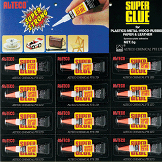 ORIGINAL ALTECO JAPAN Super Glue  For wood Rubber Plastic Metal Paper Leather Glue 1x3gx12 Pcs