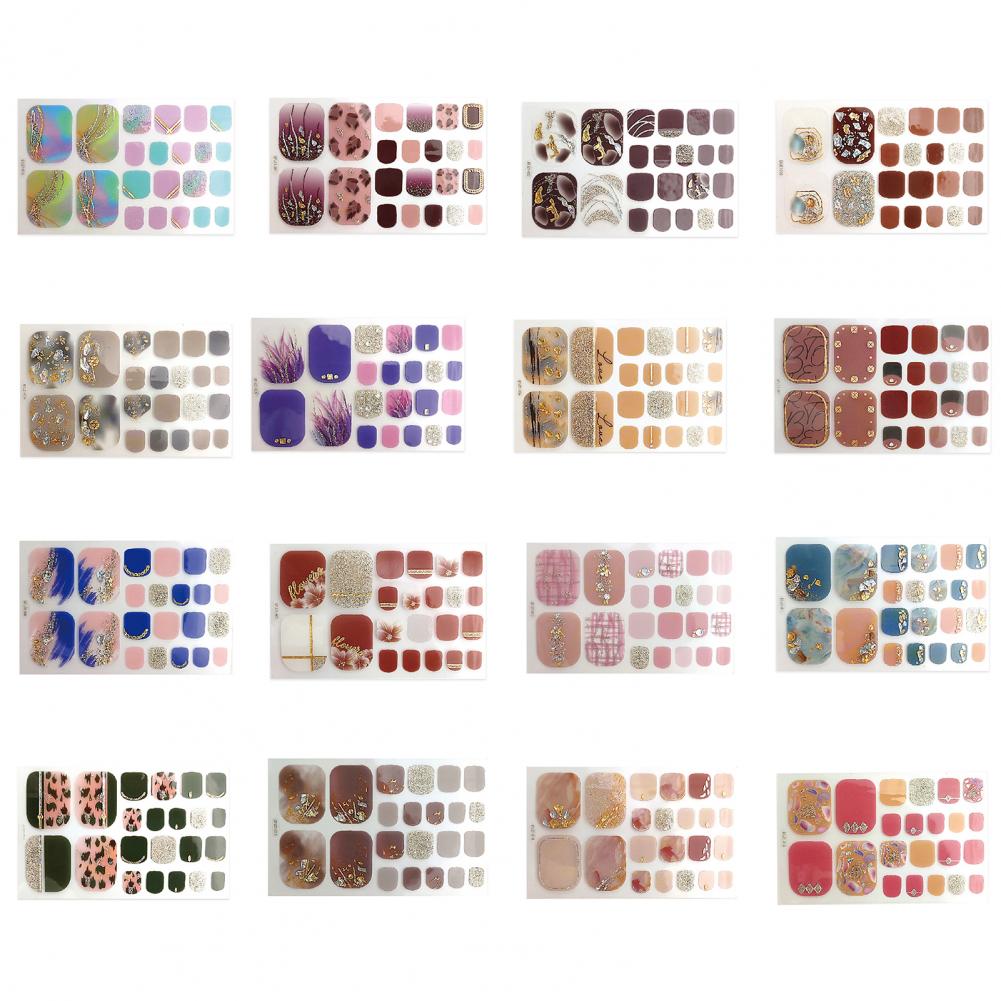 【Hannah Martin Official Store】Set Toe Nail Stickers Toe Nail Stickers Toe Nail Self-adhersive Nail Art Women Manicure Toenail Wraps Stickers. 