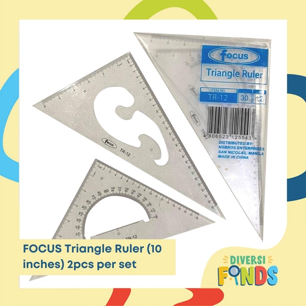 Focus or Star Brand Triangle Ruler Set - 30/60 and 45/90 - 2PCS/set. 