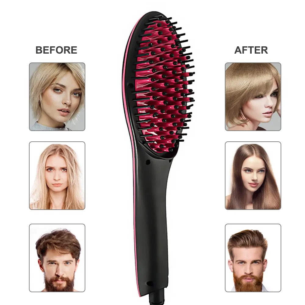 Best Quality Straightener And Hair Dryer One Electric Hair Straightener Brush. 
