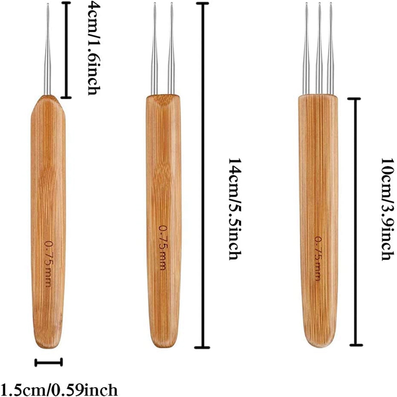 Dreadlock Crochet Hooks - Dread Lock Tool Set,Latch Hook Crochet Needle Set for Braid Hair,Carpet Making and Other Craft. 