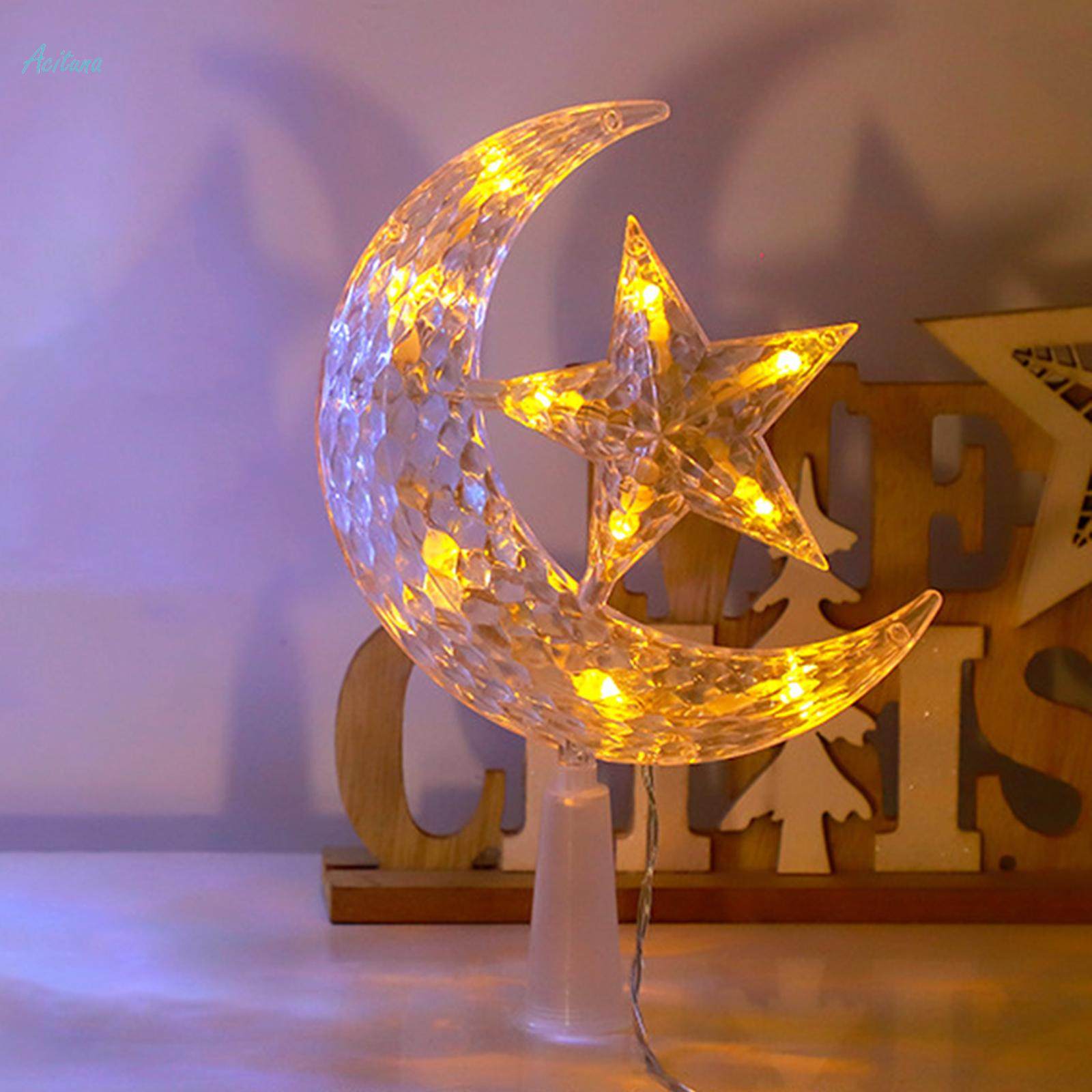 Christmas Tree Toppers Lamp Moon and Star Ornament for Wedding Decoration. 