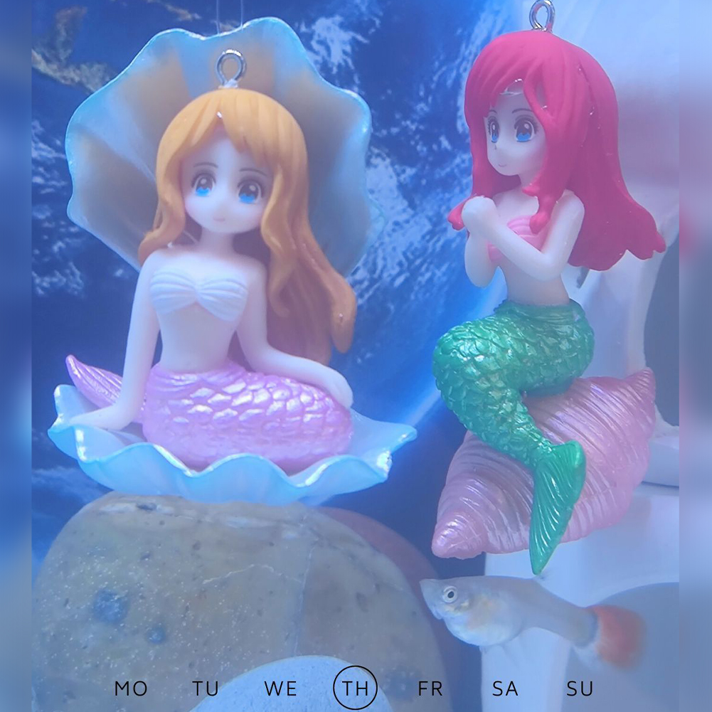 Mermaid Shell Fish Tank Aquarium Ornament Resin Crafts Home Decoration Gifts For Aquarium Decoration. 
