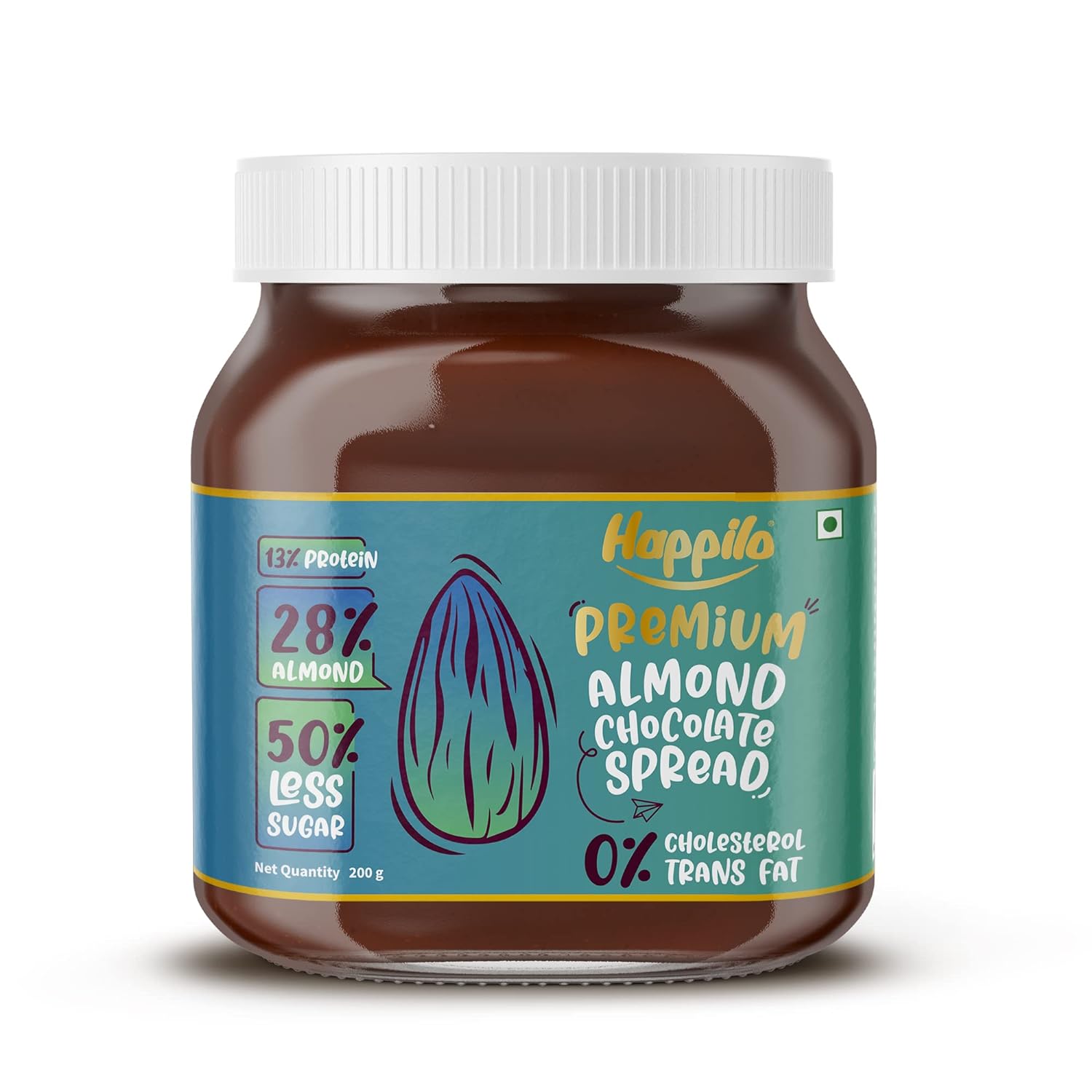 Happilo Premium Chocolate Almond Spread 200g, Low Carb Chocolate Dessert Spread, Smooth & Delicious (FROM INDIA) SAB