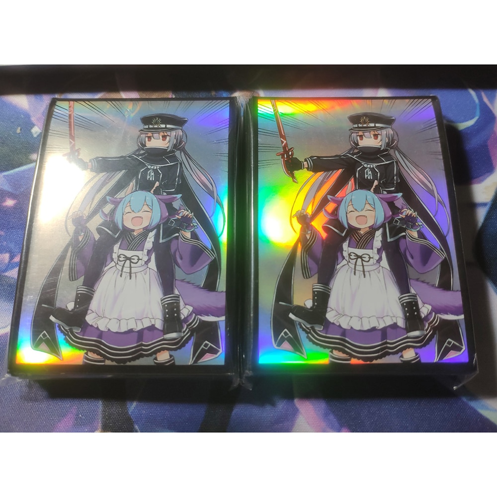 63x90mm 50PCS/LOT Laser YUGIOH Card Sleeves Illustration Anime Protector Card Cover for Board Games Trading Cards. 