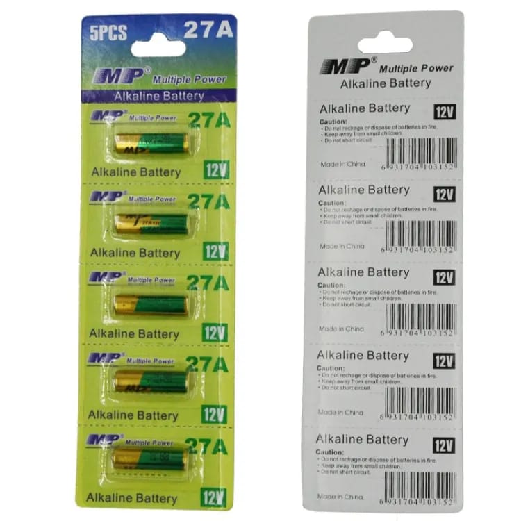 5PCS 27A 12V Alkaline Battery, Super 27A High Voltage 12 Volts Alkaline ...