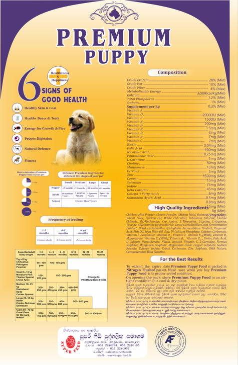 PREMIUM PUPPY FOOD FOR PUPPIES - 10KG. 