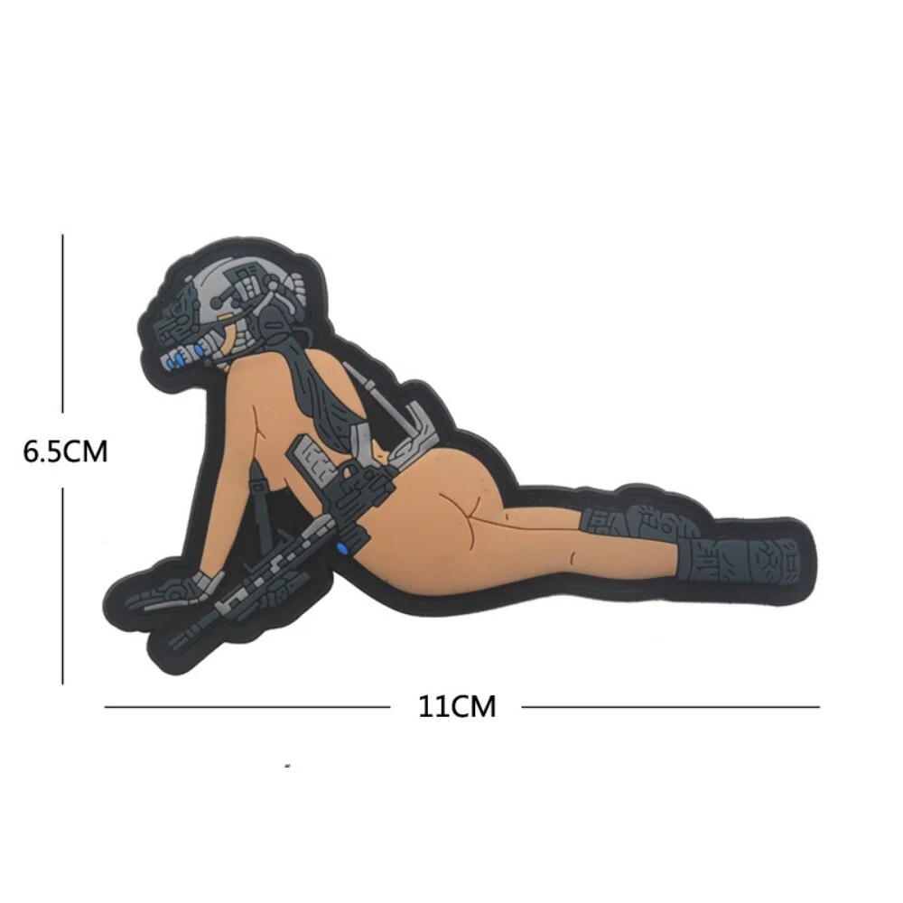 3D Rubber Girl Patches Tactical Military Badge Combat Emblem Applique DONT BE POOR Night Vision Goggles Beauty Patch. 