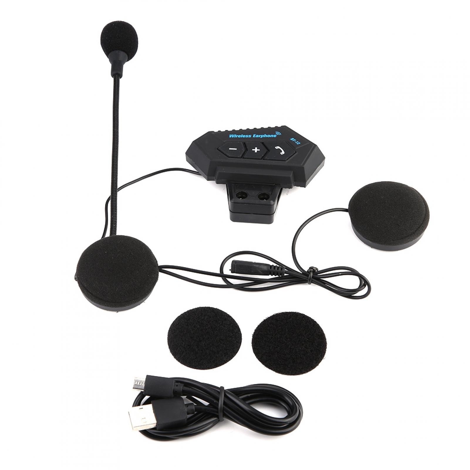 1 Pair Motorcycle Helmet BT Headset Headphone Speakers Support Hands-free Calling. 